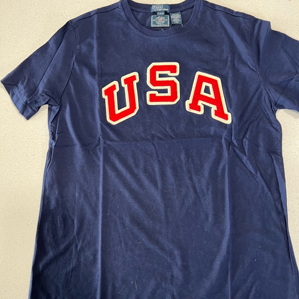 Boys XL Polo T-Shirt w Raised Letters